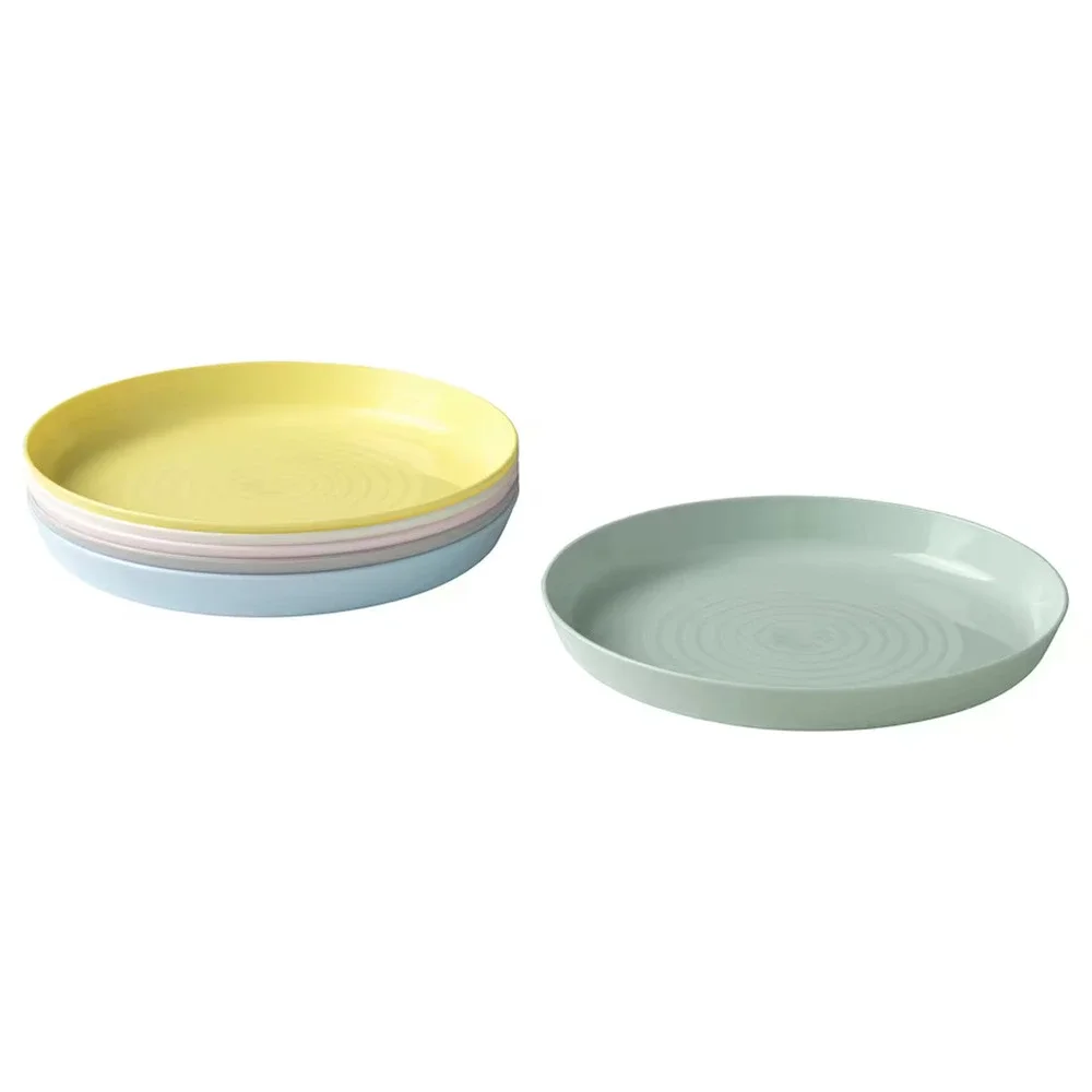 Lot of 6x IKEA KALAS Stackable Kids Plates Mixed Pastel Colors Polypropylene NEW